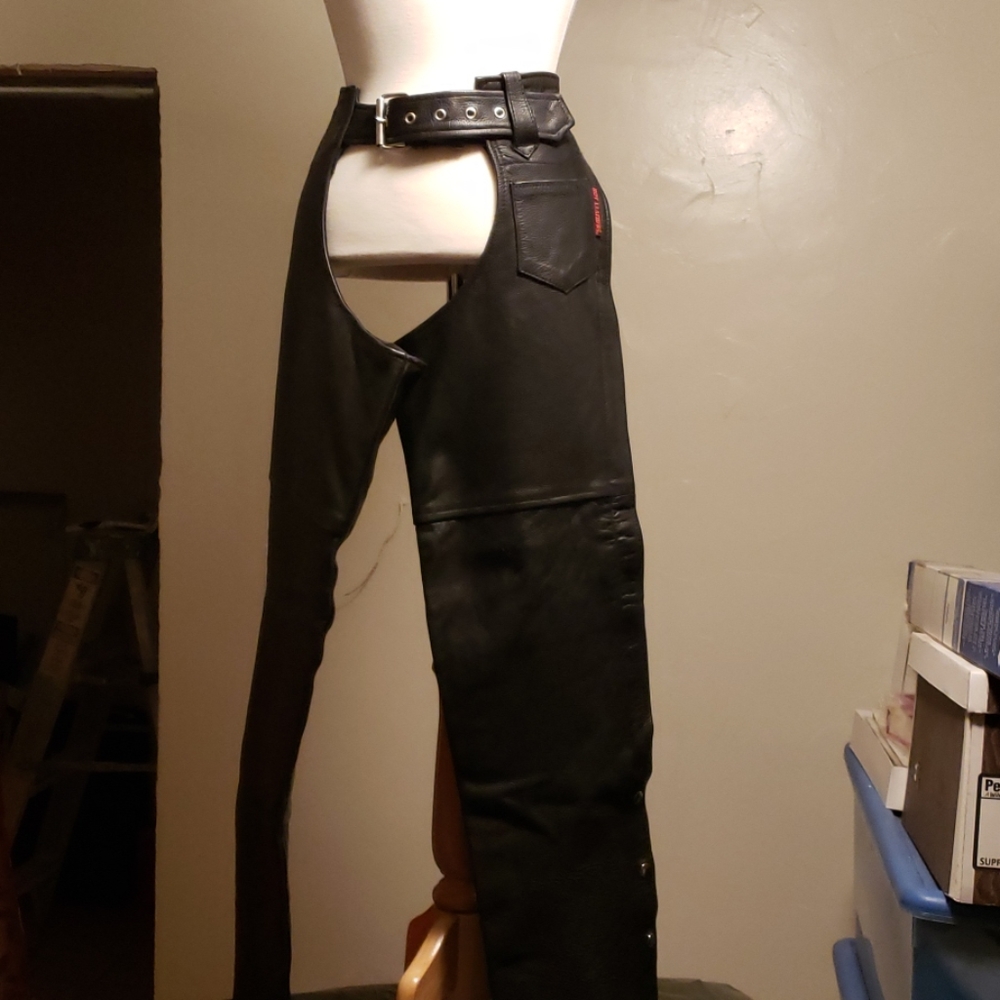 EUC Hot Leather Motorcycle Chaps